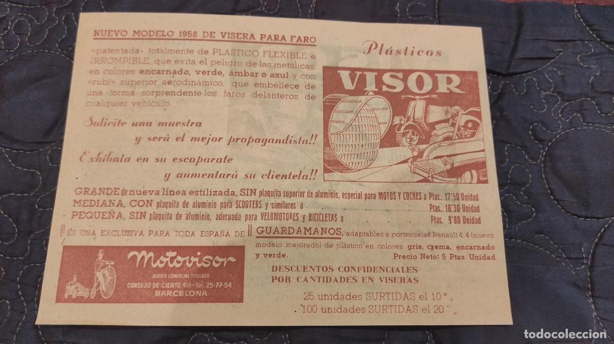 Carros e motociclos: Folleto publicitario visera para faro para moto