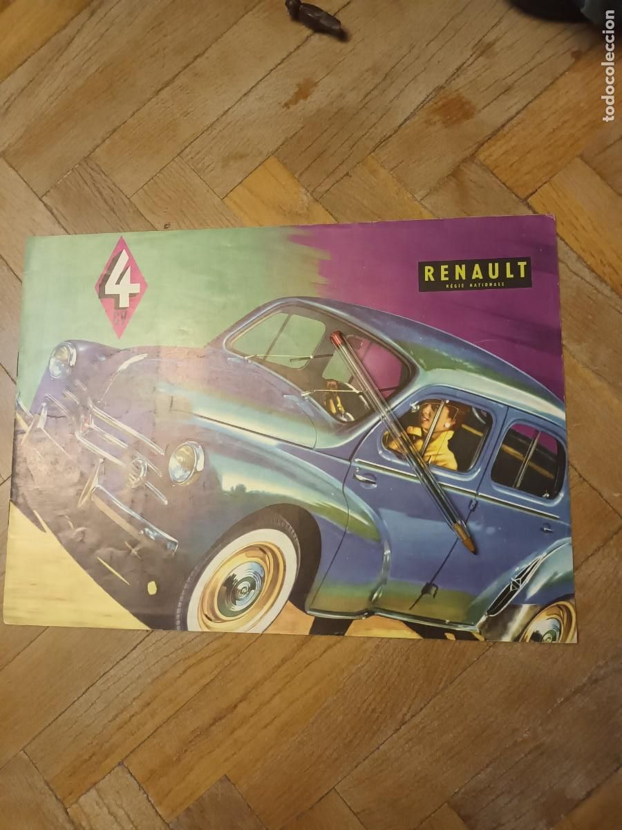 Automobili e Motociclette: RENAULT 4 CV. CATALOGO GRANDE. MADE IN FRANCE.