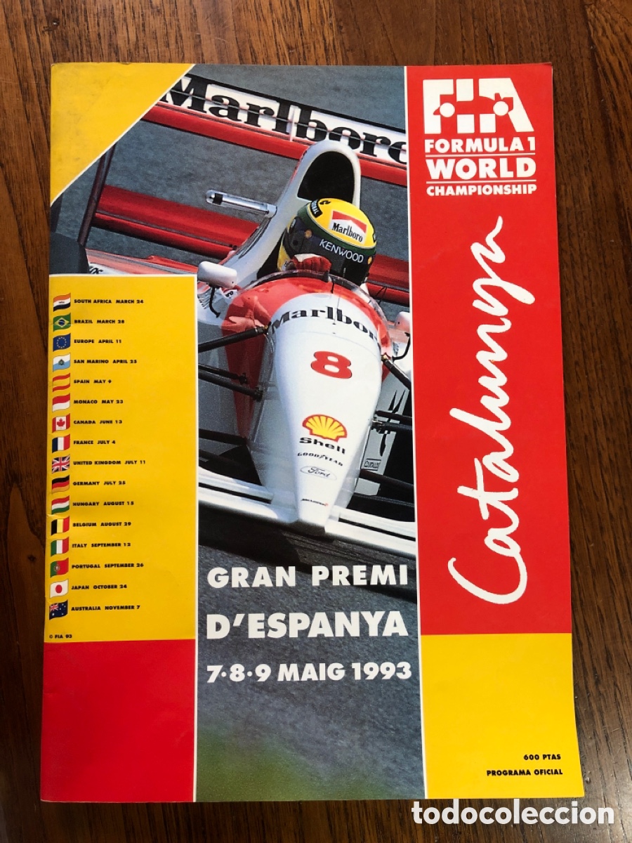 Cars and Motorcycles: REVISTA PROGRAMA OFICIAL GRAN PREMI ESPANYA 1993 CATALUNYA FORMULA 1 WORLD CHAMPIONSHIP