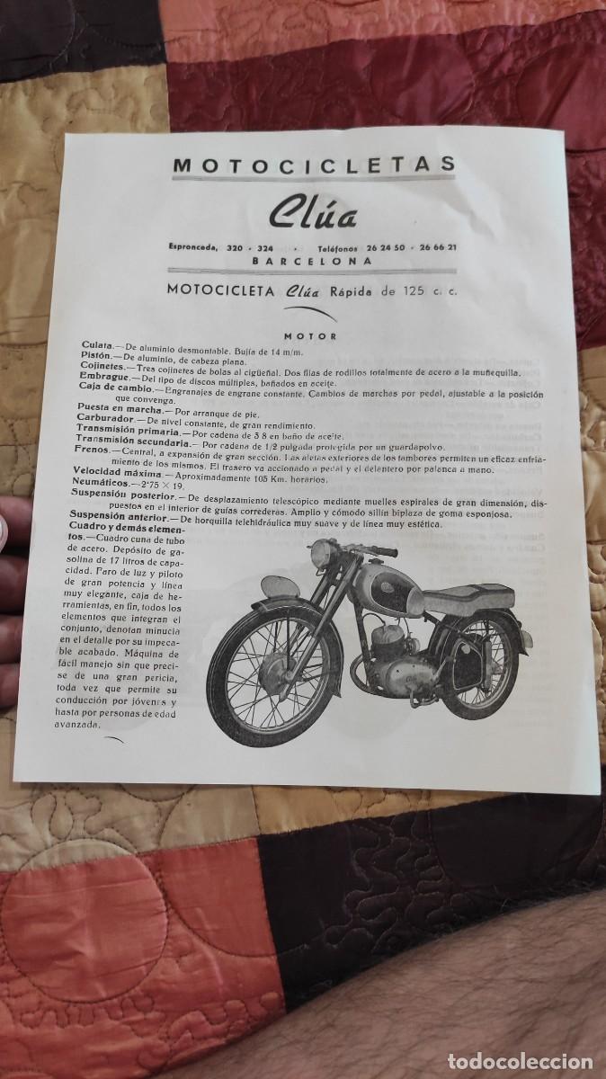 Voitures et Motocyclettes: Folleto publicitario motocicletas clua . Original de &eacute;poca