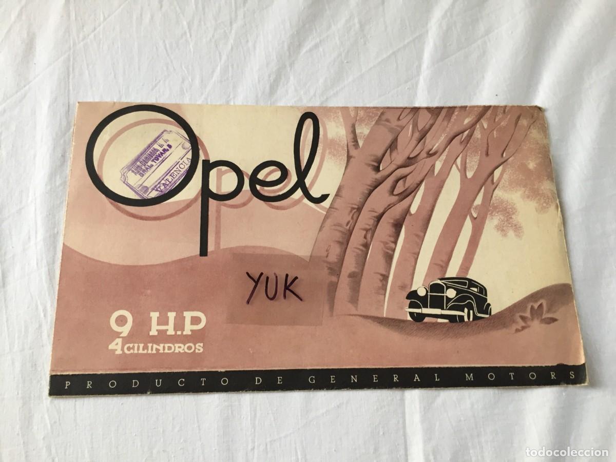 Automobili e Motociclette: OPEL - CATALOGO ORIGINAL DESPLEGABLE DE SUS MODELOS DE 1935 - 9 H.P 4 CILINDROS