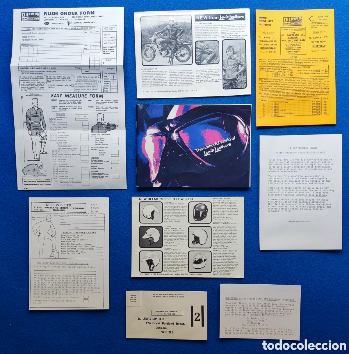 Automobili e Motociclette: D. LEWIS CATALOGUE MOTORCYCLE ACCESSORIES NORTON BELSTAFF HELMET ... LONDON 1973