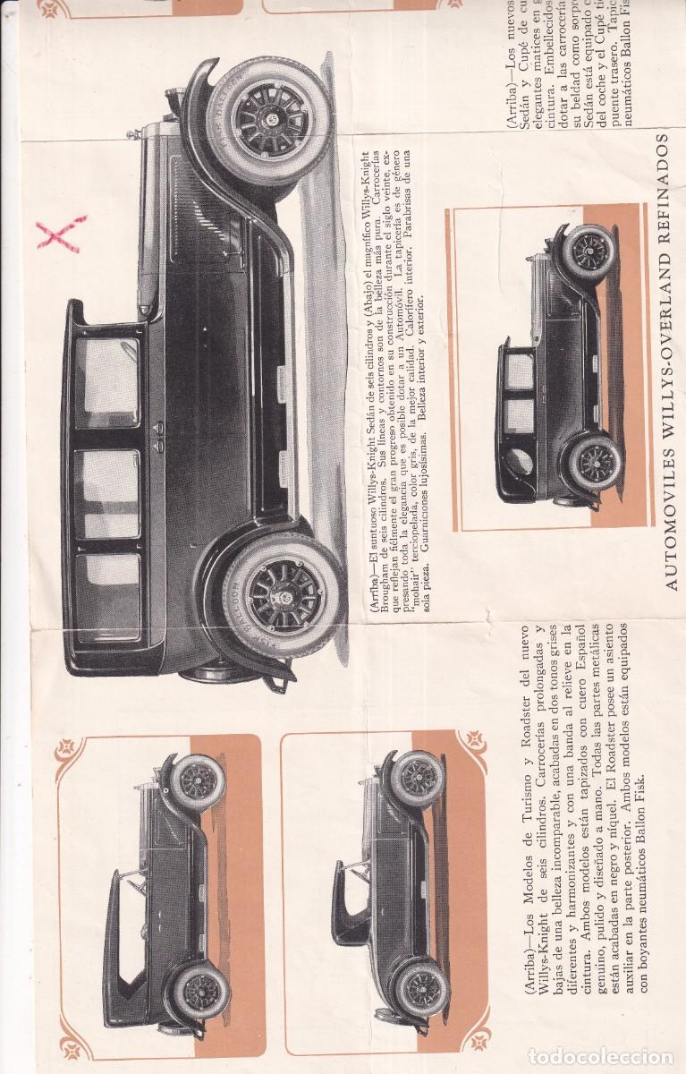 Carros e motociclos: El Nuevo Willys - Kinight de seis cilindros. Folleto publicitario desplegable.