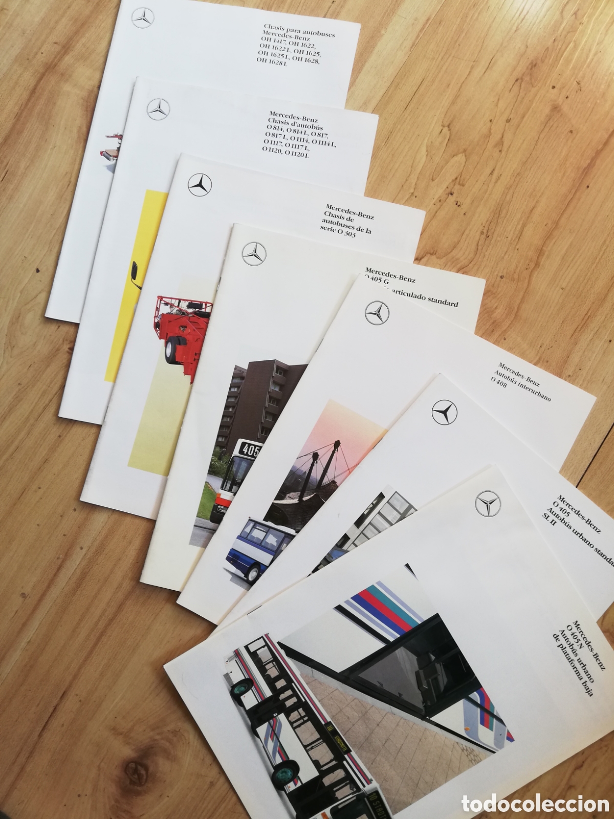 Coches y Motocicletas: Folletos de chasis y autobuses Mercedes. 7 ejemplares