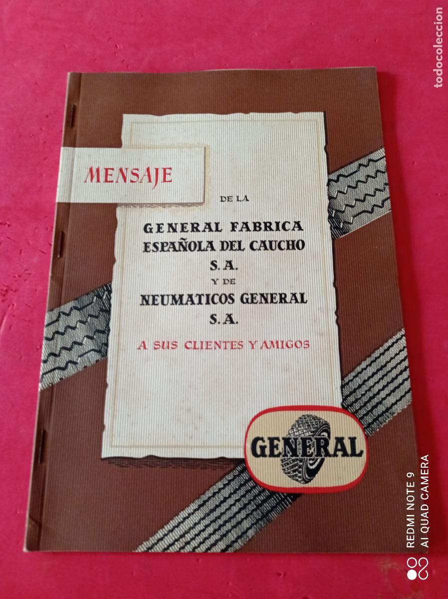 Voitures et Motocyclettes: CATALOGO DE GENERAL FABRICA ESPA&Ntilde;OLA DEL CAUCHO Y NEUMATICOS GENERAL. 32 PP. ILUSTRADO.