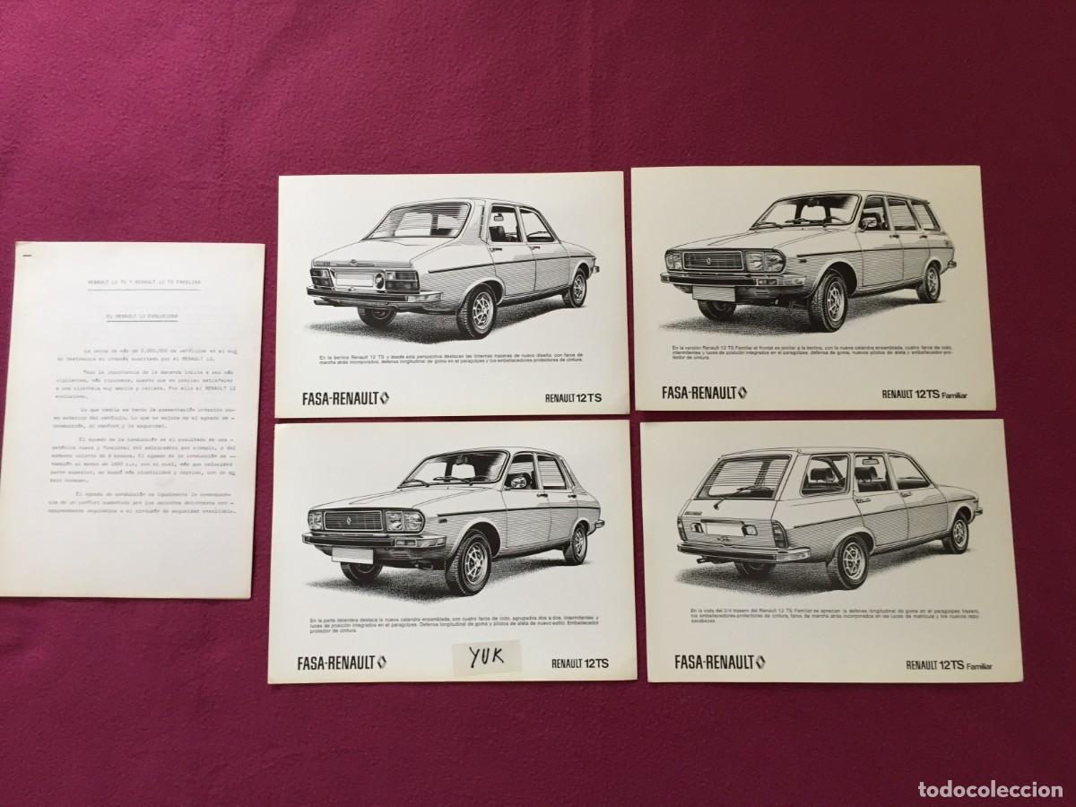 Carros e motociclos: RARA PRESENTACION EN PRENSA DEL NUEVO RENAULT 12 TS Y FAMILIAR CON CARTA -FICHAS Y DESPLEGABLES