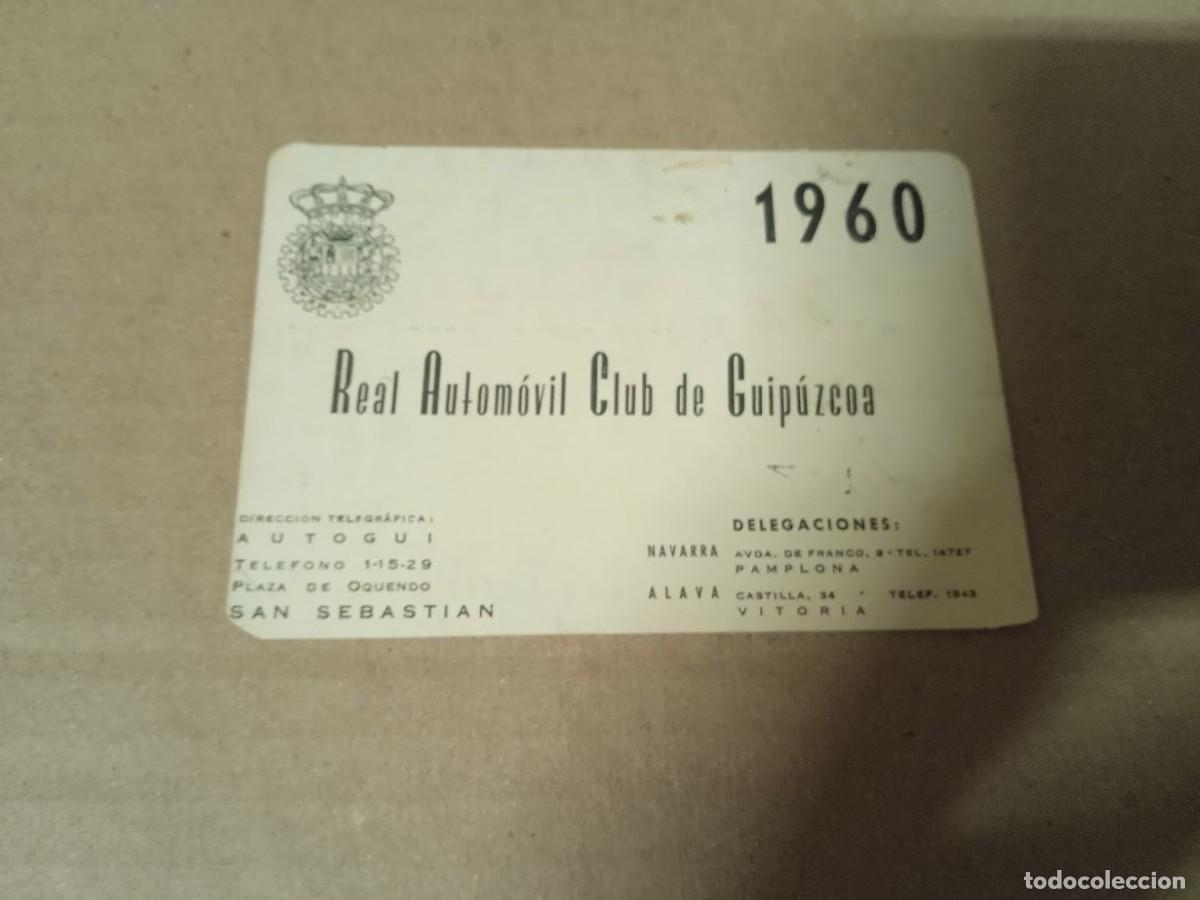 Autos und Motorr&auml;der: TARJETA DE SOCIO REAL AUTOMOVIL CLUB DE GUIPUZCOA 1960