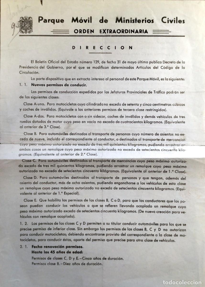 Autos und Motorr&auml;der: ORDEN EXTRAORDINARIA PARQUE M&Oacute;VIL DE MINISTERIOS CIVILES, 1965