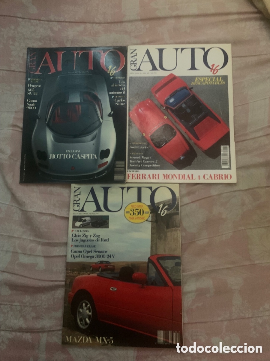 Carros e motociclos: Lote 3 revistas GRAN AUTO a&ntilde;os 90-91