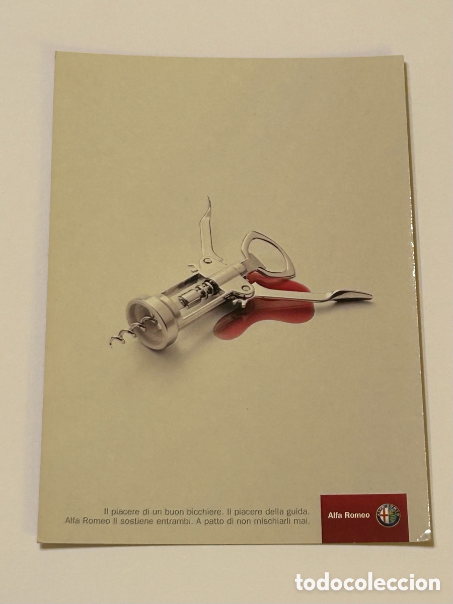 Carros e motociclos: TARJETA POSTAL SIN CIRCULAR. PUBLICIDAD ALFA ROMEO. COCHES. AUTOM&Oacute;VILES