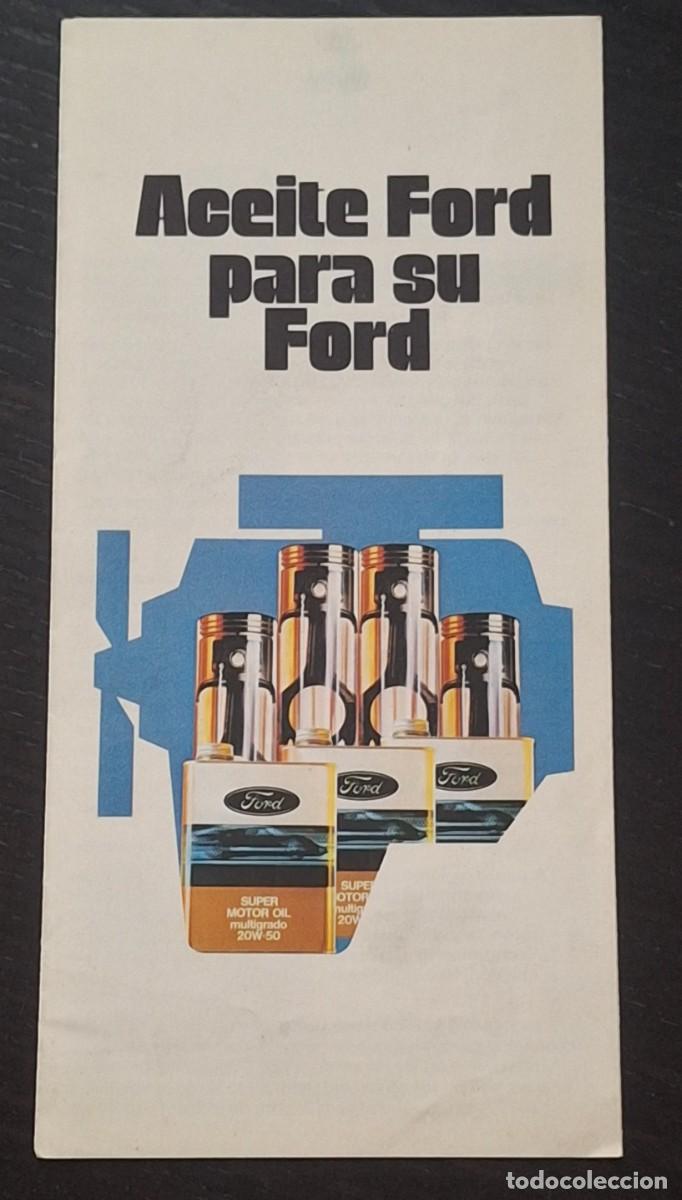 Automobili e Motociclette: FORD - ACEITE FORD PARA SU FORD - FOLLETO PUBLICIDAD LATA ACEITE FORD - ESPA&Ntilde;OL