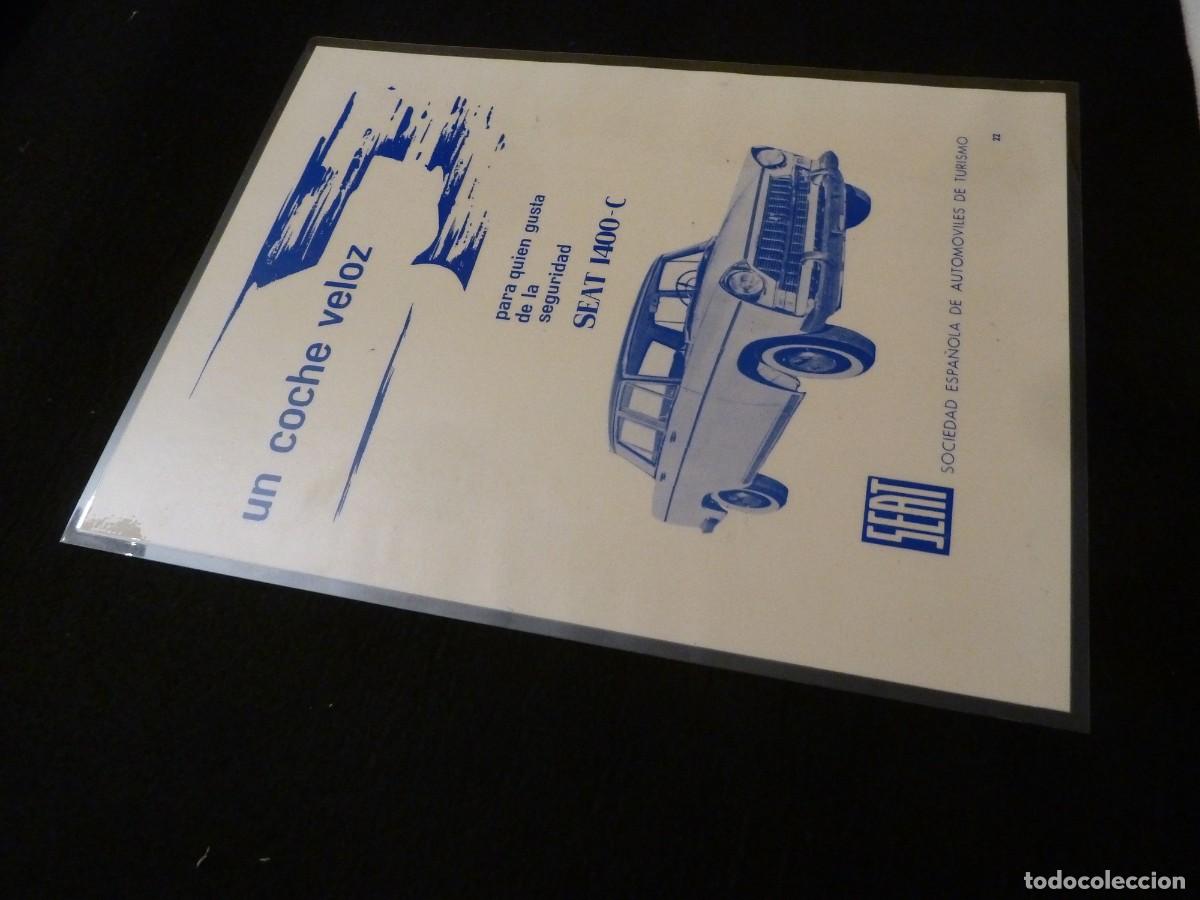 Automobili e Motociclette: SEAT 1400&middot;C-LAMINA PLASTIFICADA PUBLICIDAD RECORTADA DE ANTIGUA REVISTA