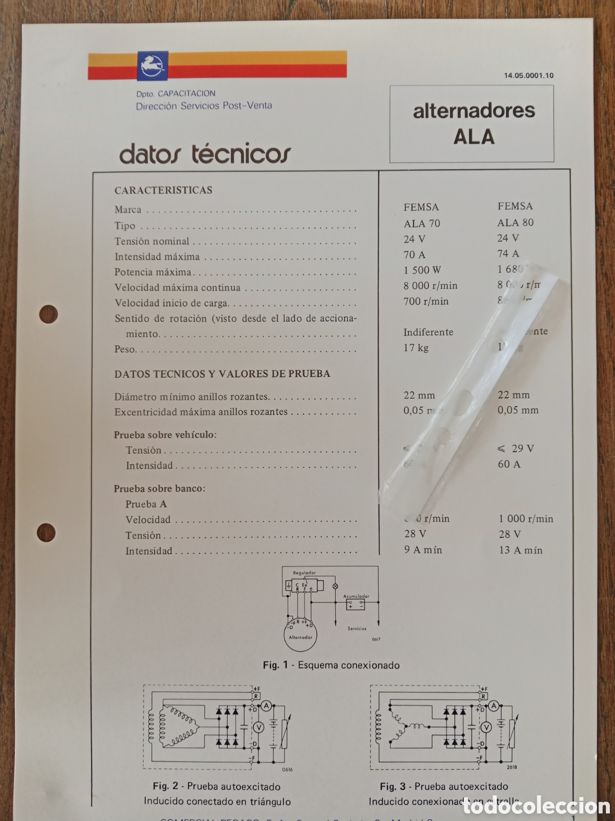 Cars and Motorcycles: Datos t&eacute;cnicos alternador ALA FEMSA Pegaso
