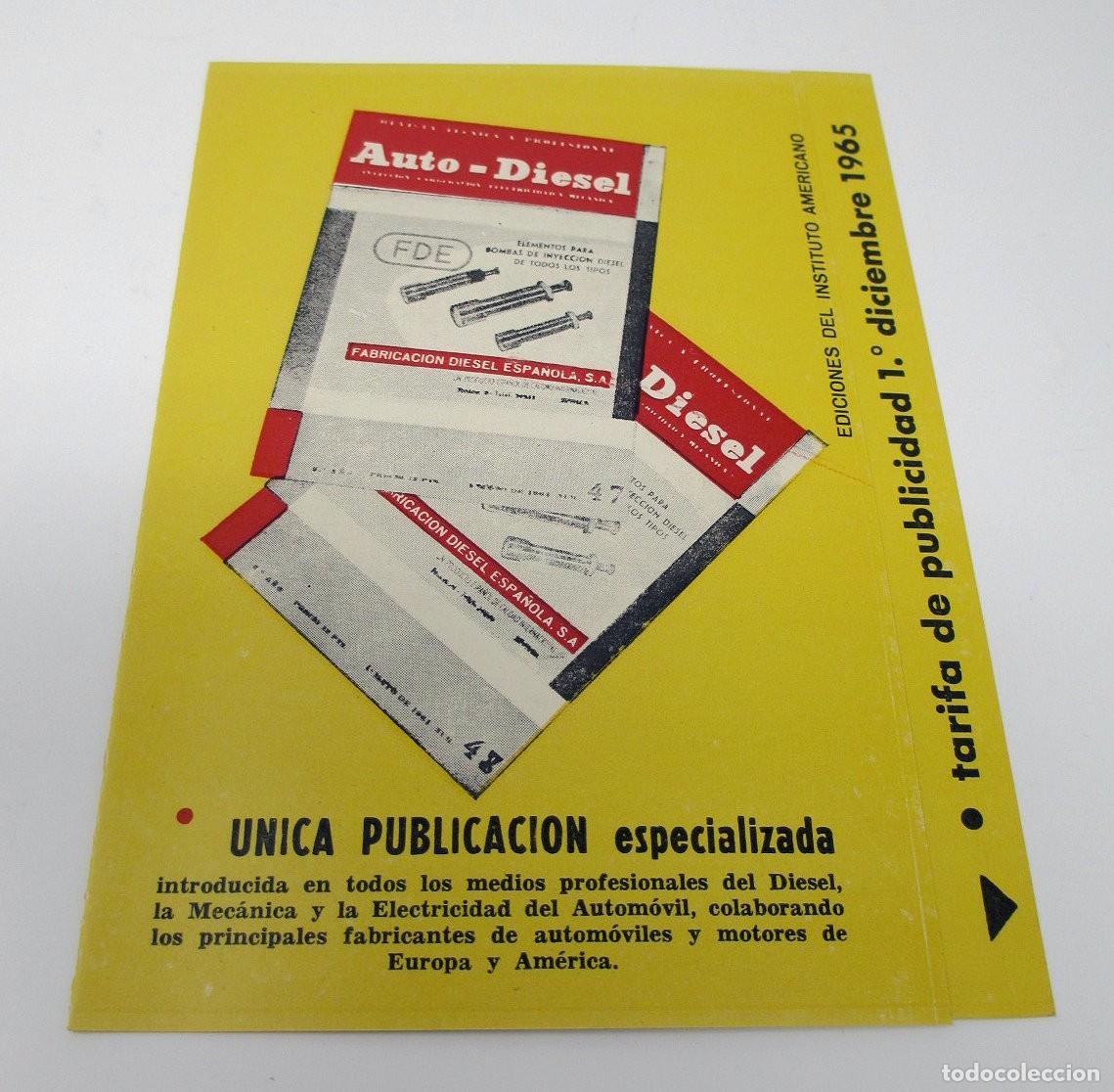 Autos und Motorr&auml;der: Auto Diesel - Folleto en cartulina de la Tarifa de Publicidad de 1965