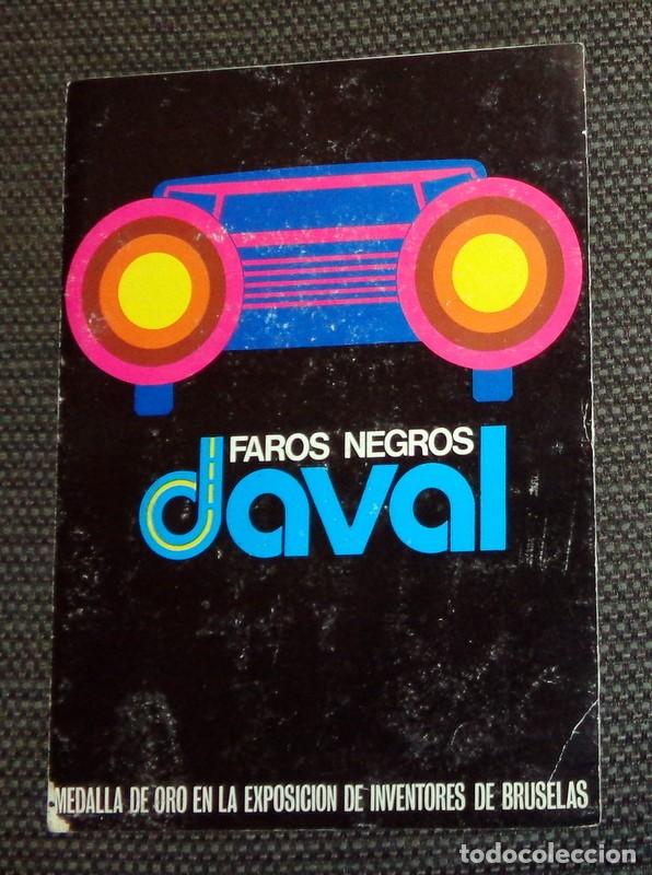 Carros e motociclos: FLYER FOLLETO PUBLICITARIO PUBLICIDAD VINTAGE ANTIGUO. FAROS NEGROS DAVAL COCHES AUTOMOVIL