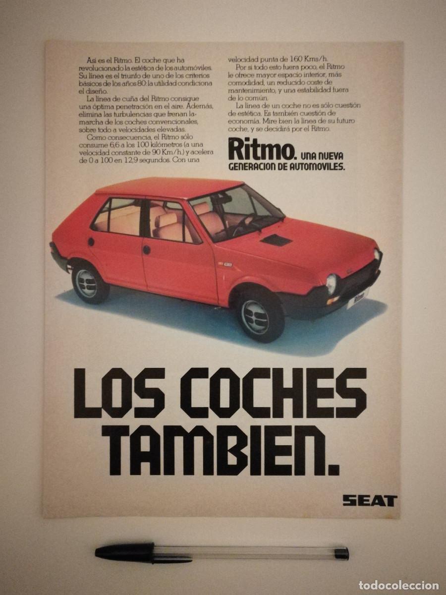Carros e motociclos: ANTIGUO ANUNCIO ENCARTONADO -A4- SEAT RITMO - COCHE