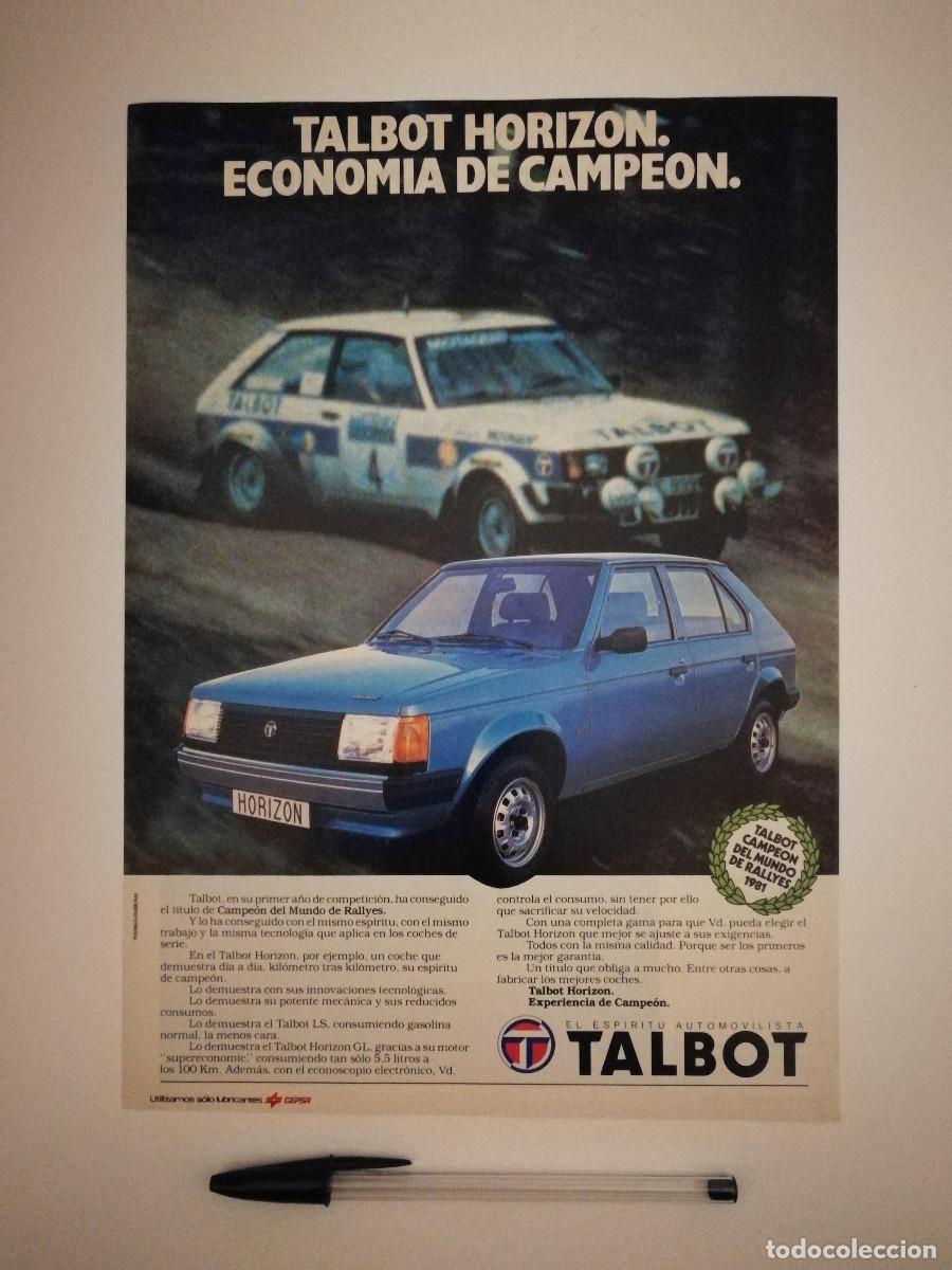 Carros e motociclos: LAMINA ACARTONADA ENMARCABLE -A4- TALBOT HORIZON - COCHE