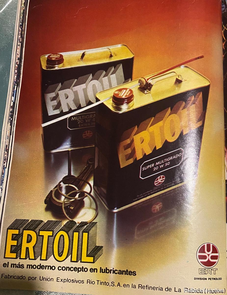 Carros e motociclos: Publicidad de aceites de motor Ertoil. P&aacute;gina de revista original a&ntilde;o 1975. Enmarcable.