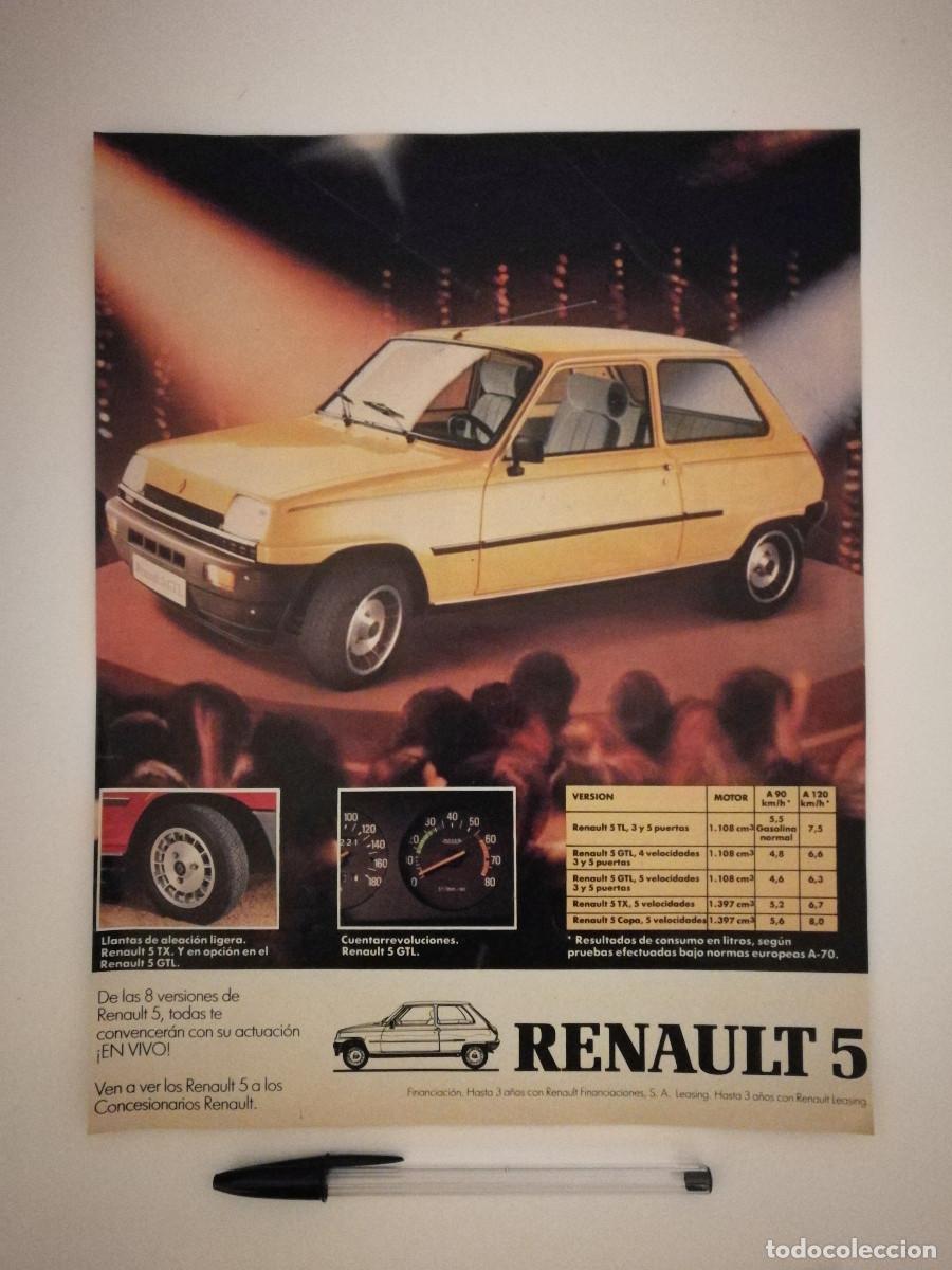 Automobili e Motociclette: ANTIGUO ANUNCIO ENCARTONADO -A4- RENAULT 5 gtl - COCHE