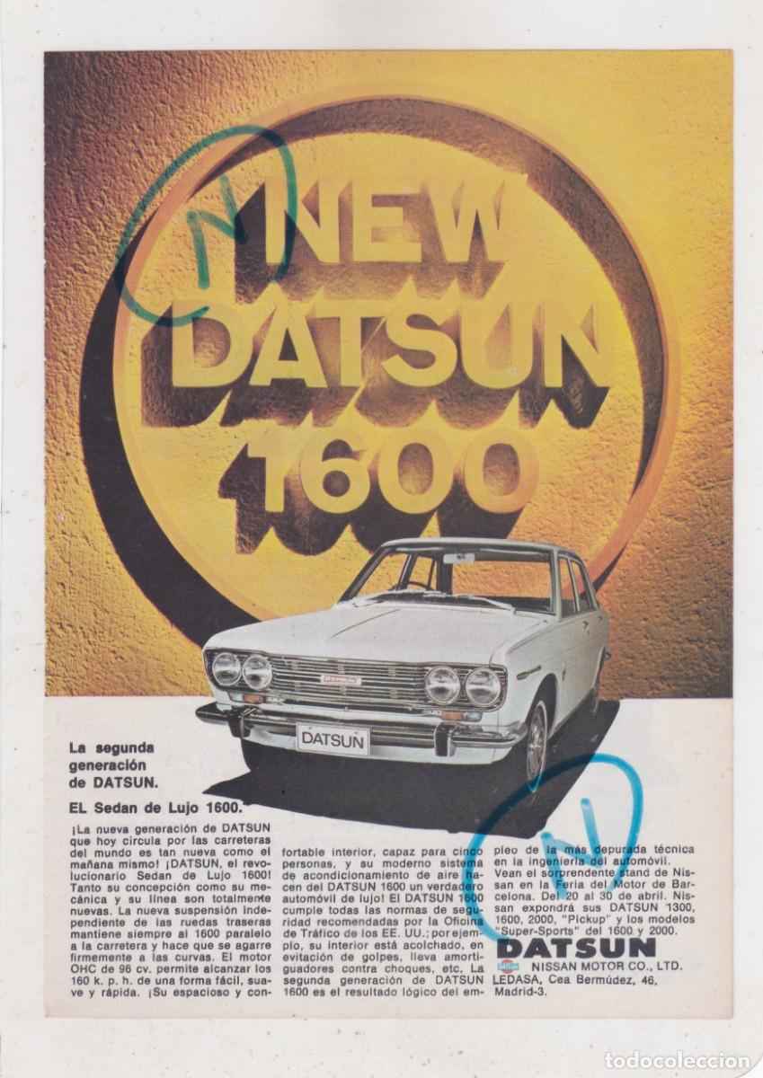 Voitures et Motocyclettes: PUBLICIDAD 1968. ANUNCIO NEW DATSUN 1600. SEDAN DE LUJO