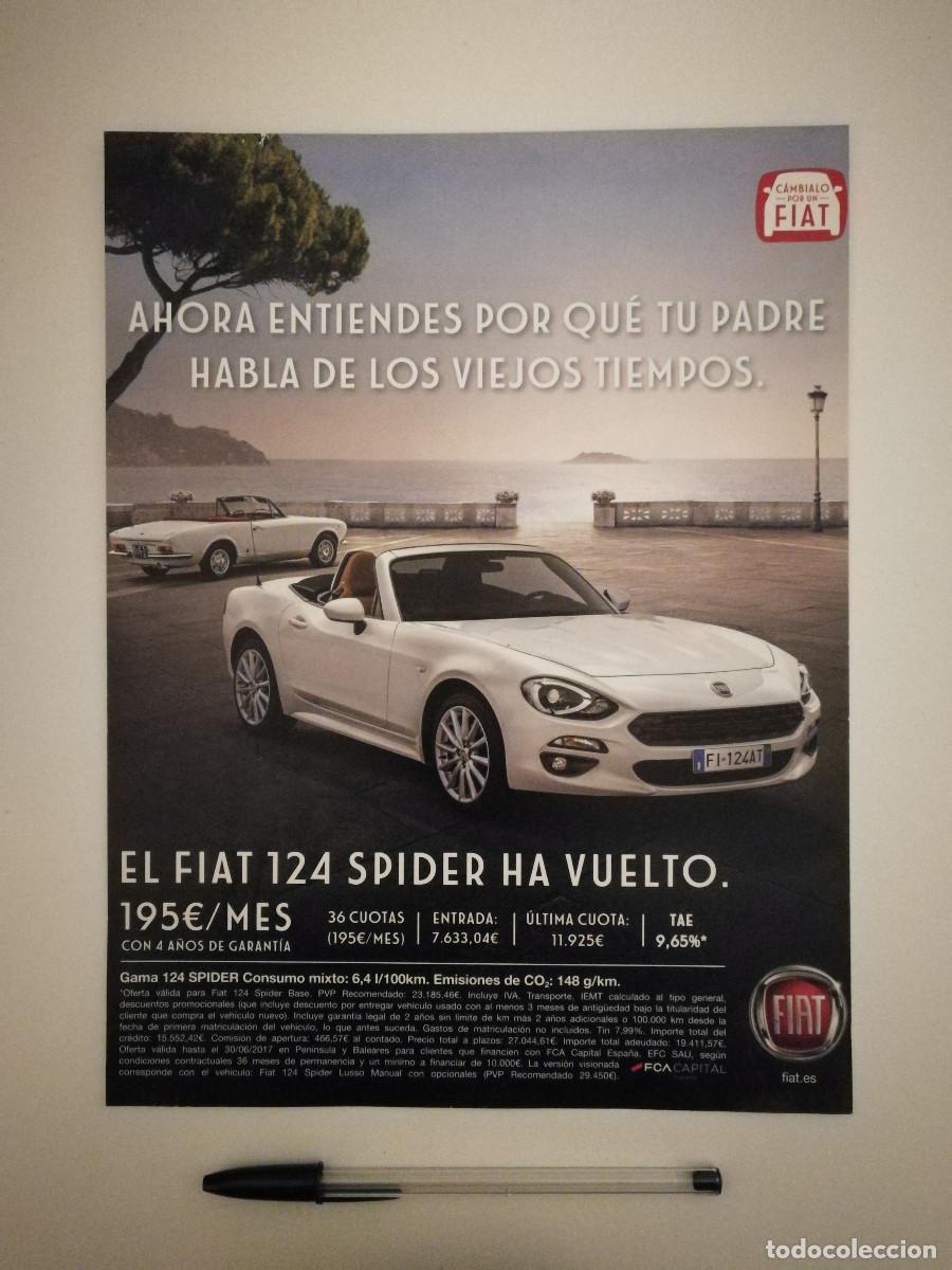 Voitures et Motocyclettes: LAMINA ENMARCABLE -A4- FIAT 124 SPIDER - COCHE