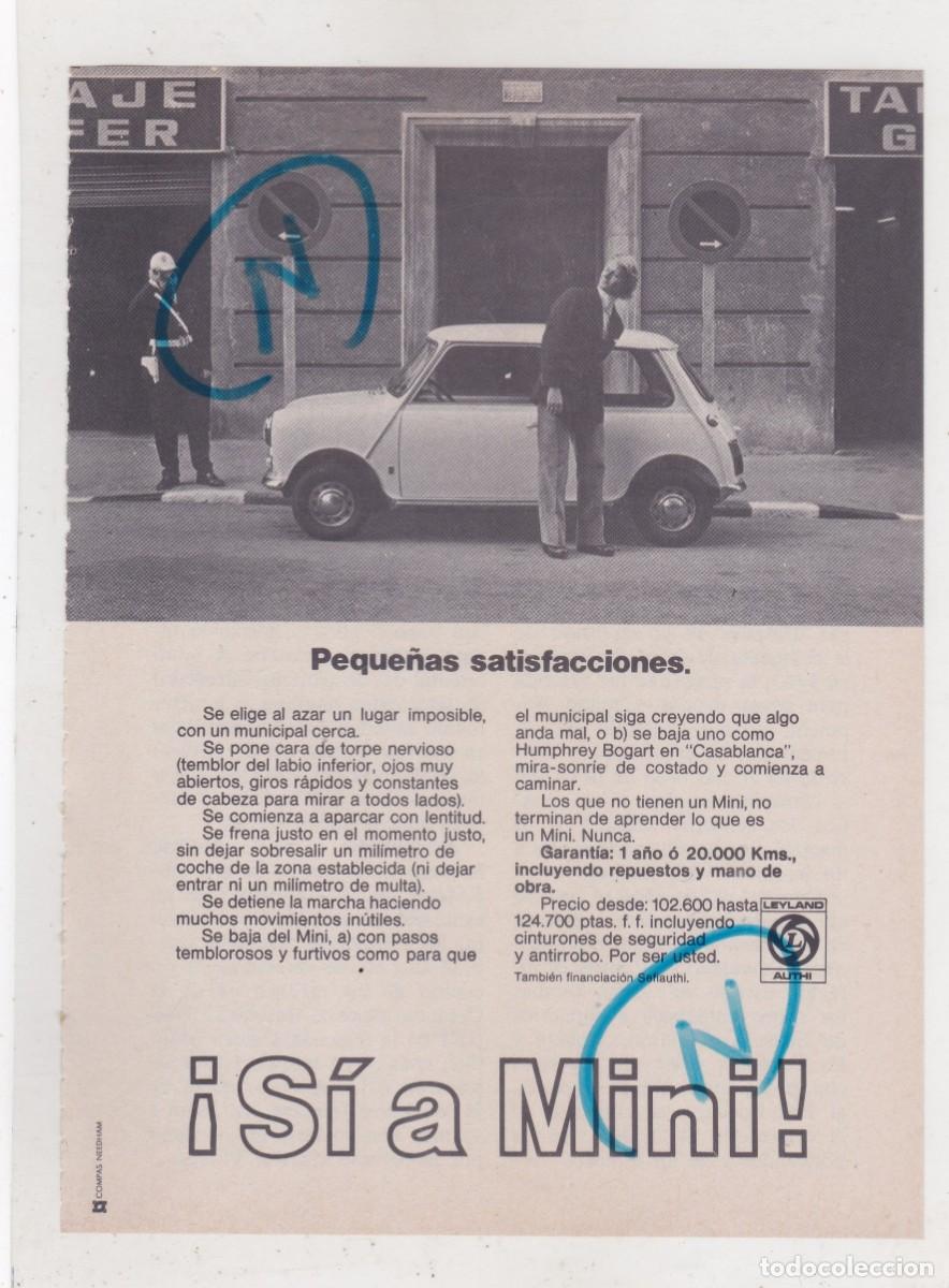 Voitures et Motocyclettes: PUBLICIDAD 1974. ANUNCIO COCHE MINI. LEYLAND AUTI