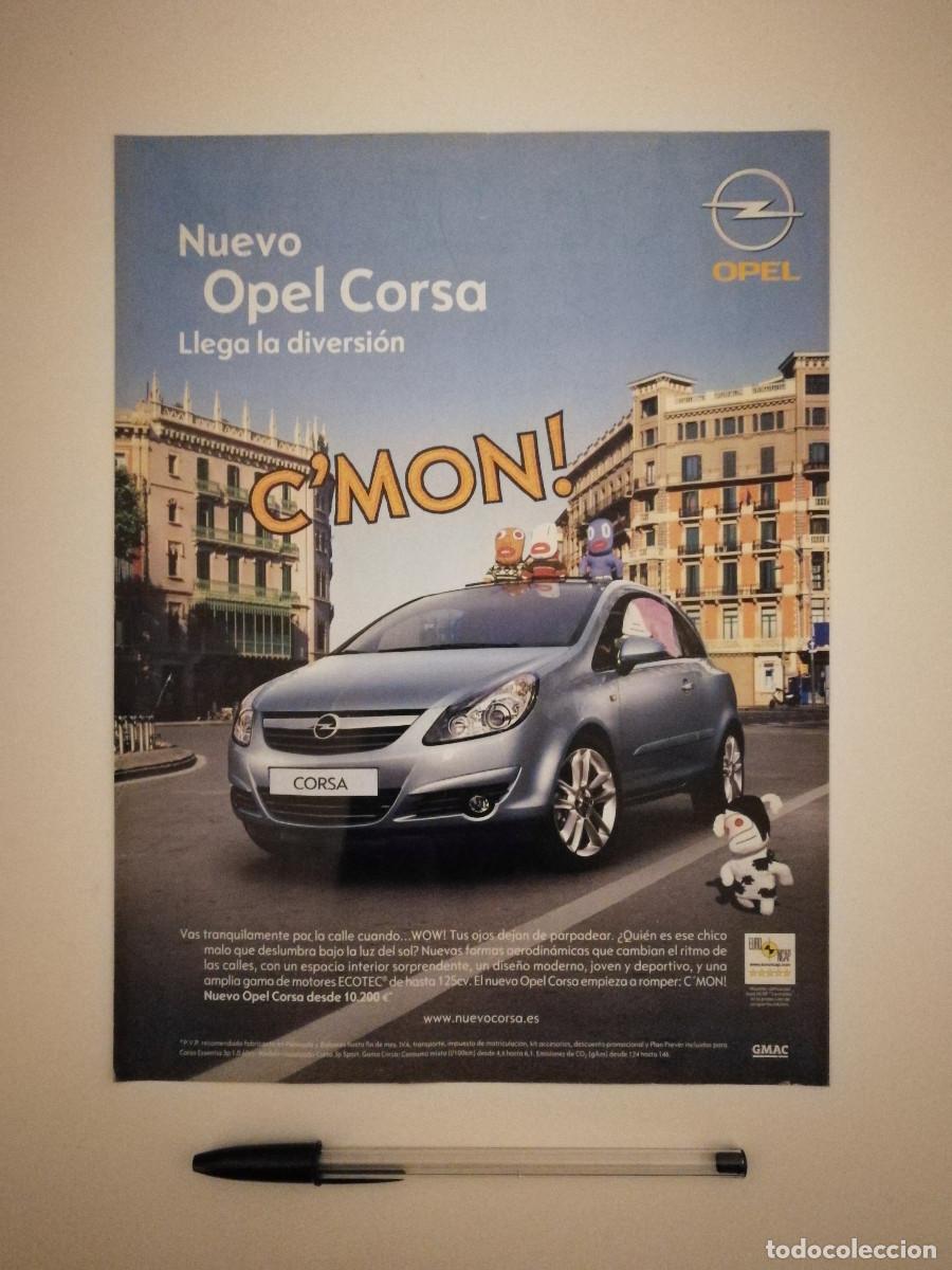 Voitures et Motocyclettes: LAMINA PUBLICIDAD ENMARCABLE - OPEL CORSA - COCHE