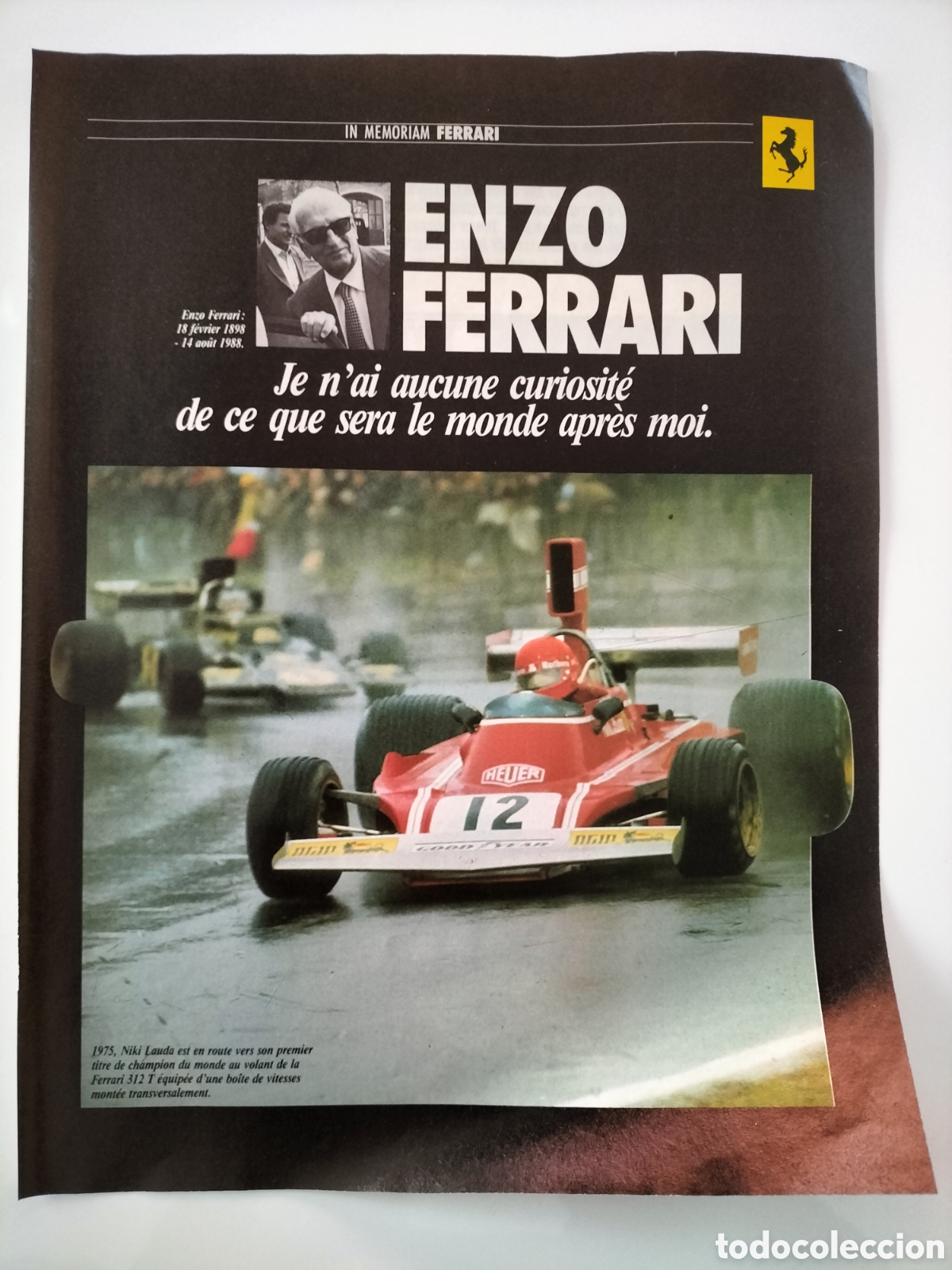 Voitures et Motocyclettes: Recorte revista Enzo Ferrari