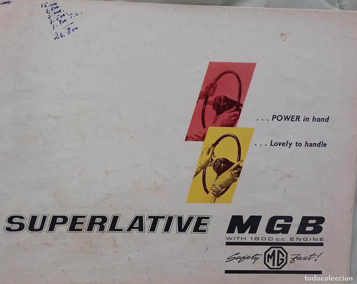 Voitures et Motocyclettes: MG B 1800 de 1962 cat&aacute;logo de 16 p&aacute;ginas en ingl&eacute;s, documento original precioso