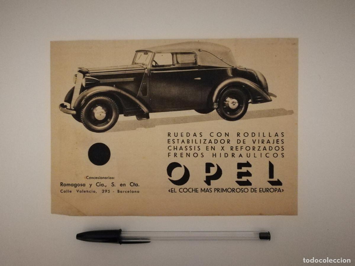 Automobili e Motociclette: ANTIGUO ANUNCIO ACARTONADO -13*18- OPEL - COCHE - VINTAGE