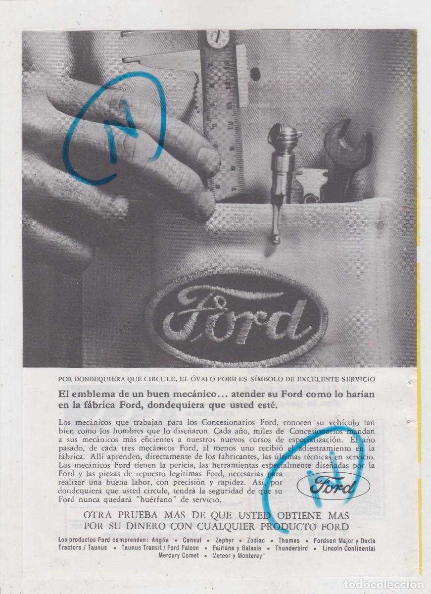 Automobili e Motociclette: PUBLICIDAD 1963. ANUNCIO CONCESIONARIOS FORD