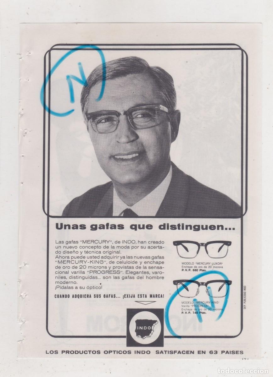 Automobili e Motociclette: PUBLICIDAD T 1964. ANUNCIO GAFAS MERCURY. INDO + PLUMA INOXCROM (REVERSO)