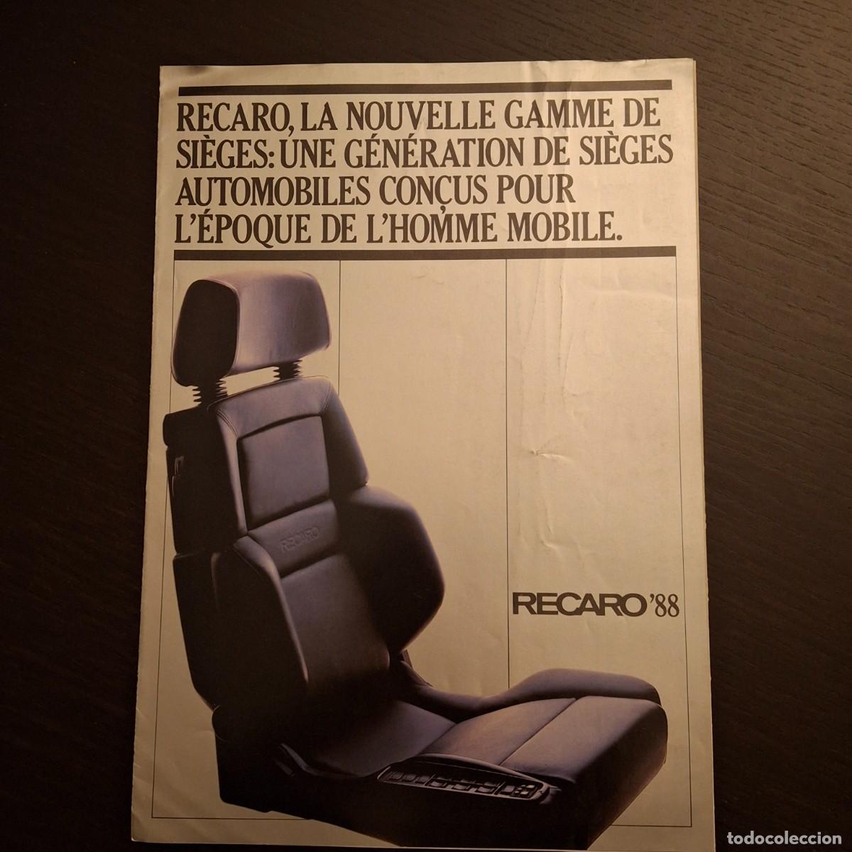 Cars and Motorcycles: 1988 RECARO - ASIENTOS DEPORTIVOS PARA AUTOMOVIL COCHE - CATALOGO PUBLICIDAD - EN FRANCES