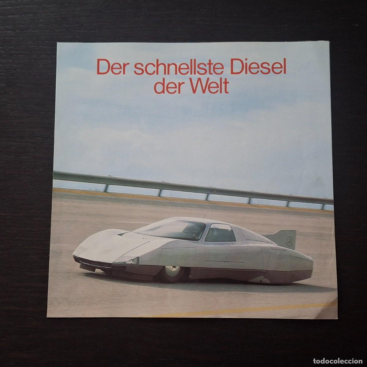 Cars and Motorcycles: MERCEDES DIESEL PROTOTIPO RECORD VELOCIDAD - FOLLETO CATALOGO PUBLICIDAD - A&Ntilde;OS 70 - ALEMAN