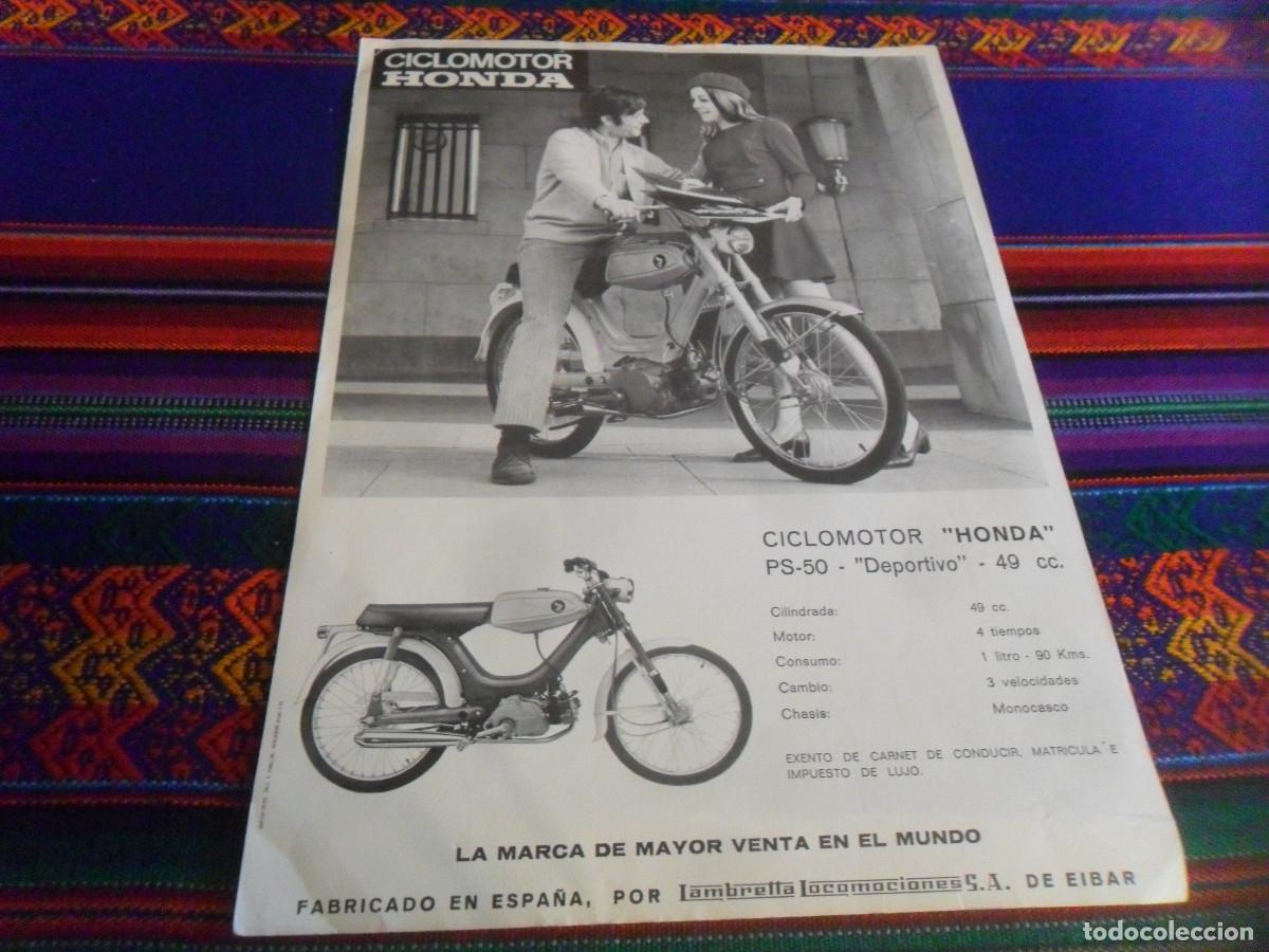 Autos und Motorr&auml;der: HOJA CAT&Aacute;LOGO CICLOMOTOR HONDA PC-50 TURISMO Y PS-50 DEPORTIVO 49CC. 1969. RARO.