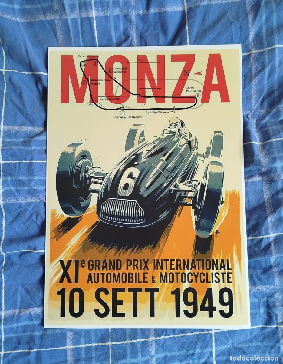 Cars and Motorcycles: Poster 11&ordm; Grand Prix International Monza 1949 (facsimil) 30x42 cm