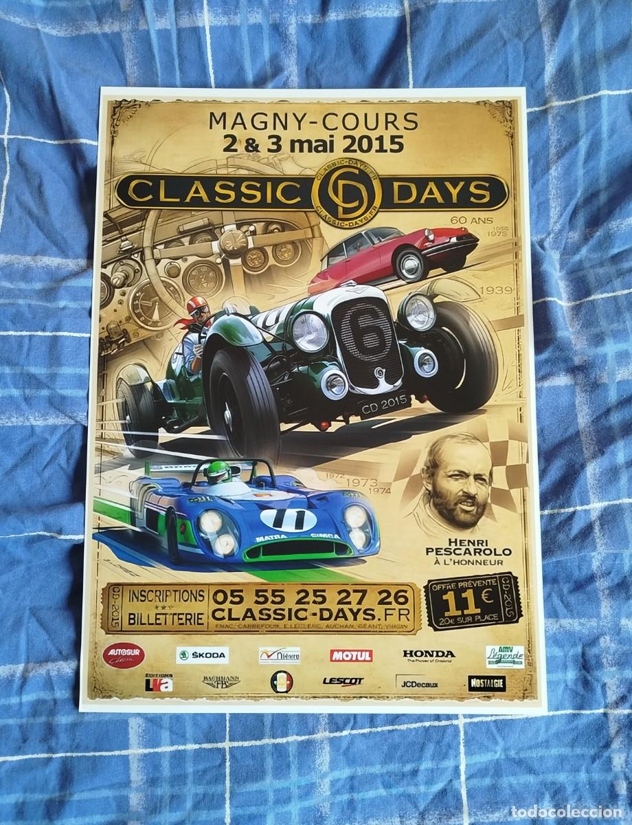 Cars and Motorcycles: Poster Classic Days 2015 Francia (facsimil) 30x42 cm