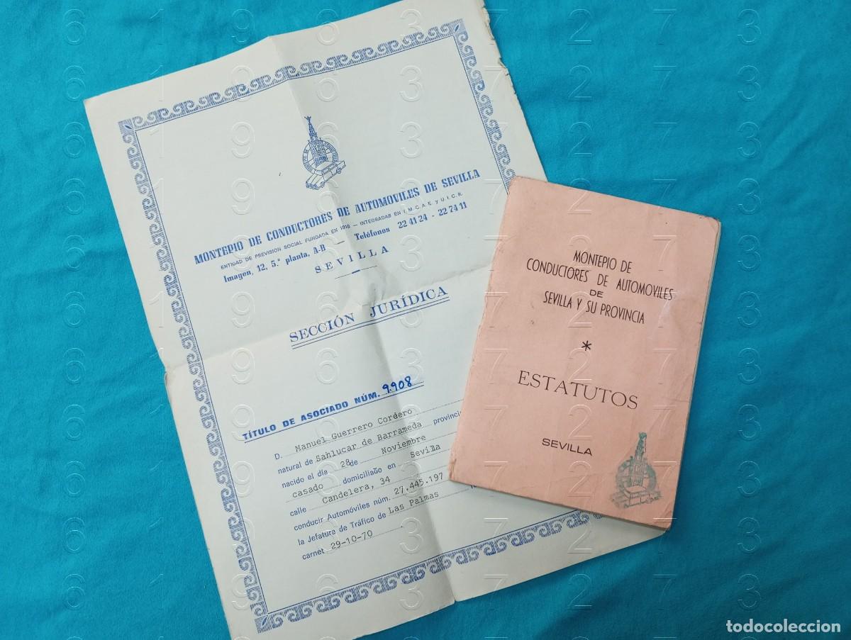 Cars and Motorcycles: SEVILLA MONTEPIO DE CONDUCTORES DE AUTOMOVILES TITULO SOCIO Y ESTATUTOS TODO LO QUE VES U20