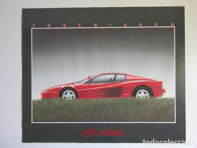 Coches y Motocicletas: ESPECTACULAR POSTER ORIGINAL FERRARI TESTAROSSSA DE GAVIN MCLEOD de 1987