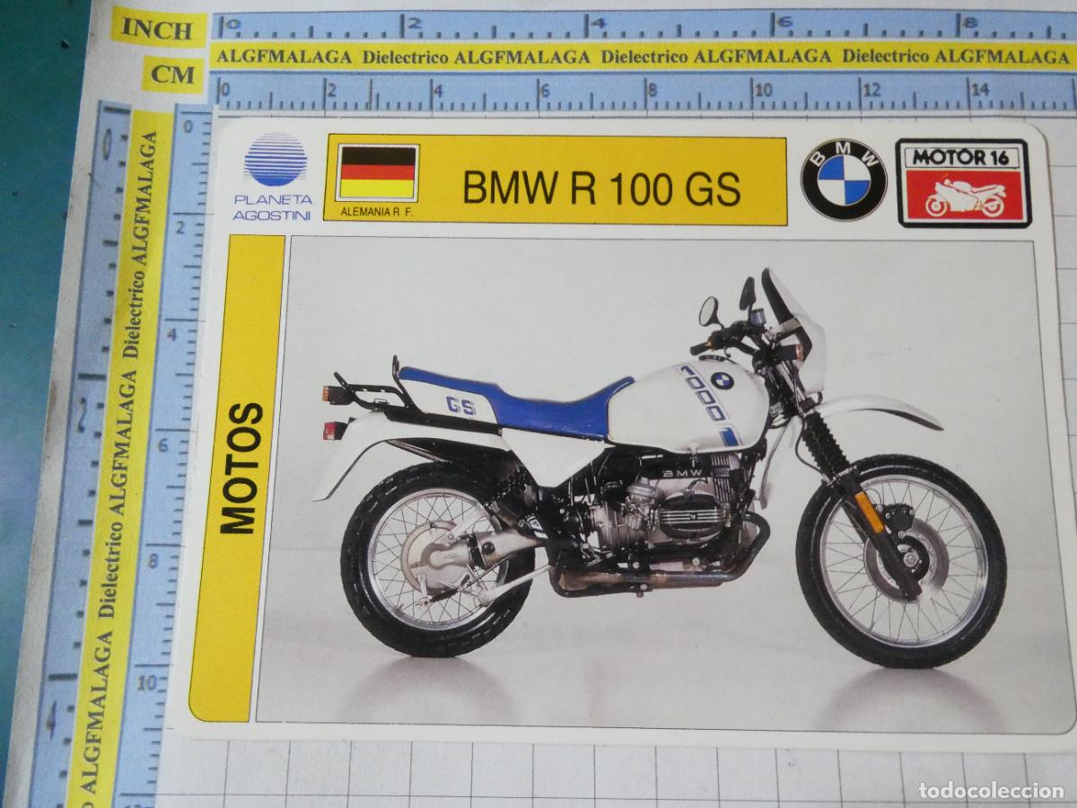 Automobili e Motociclette: TARJETA FICHA COCHES MOTOS MOTOR16 PLANETA AGOSTINI. BMW R100 GS ALEMANIA. 242
