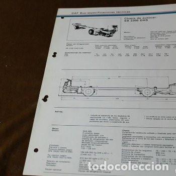 Autos und Motorr&auml;der: Hoja de caracteristicas de DAF, Bus Chasis autocar SB 2300 DHS 40-59 plazas. 250 CV.