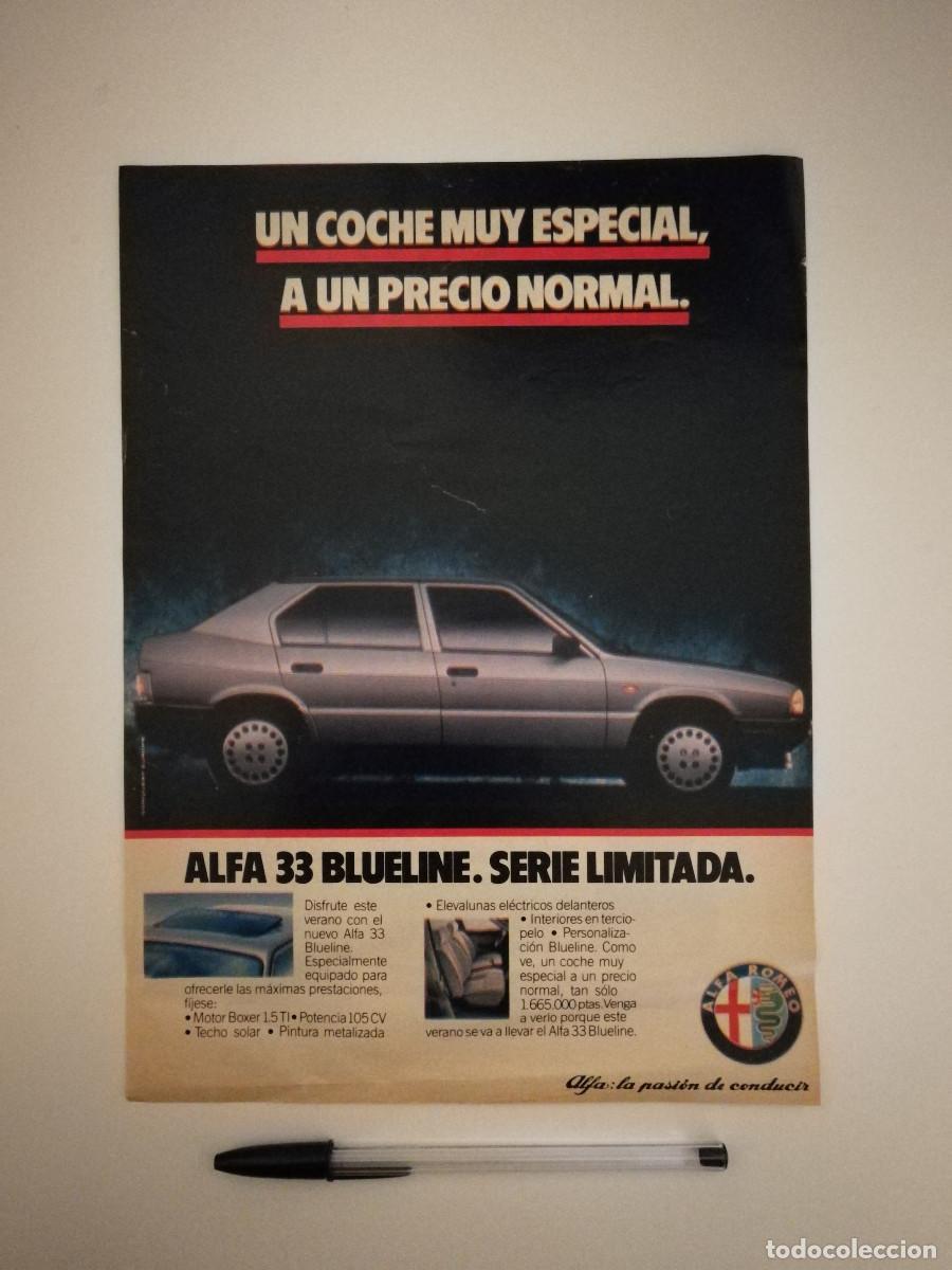 Autos und Motorr&auml;der: ANTIGUO ANUNCIO ENCARTONADO - A4- ALFA ROMEO 33 BLUELINE - COCHE