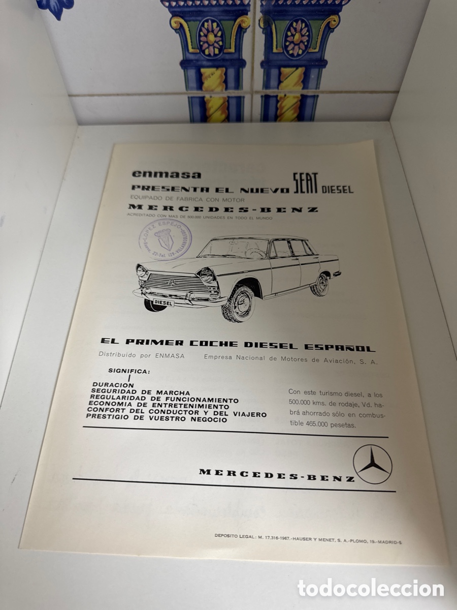 Cars and Motorcycles: Hoja de publicidad de el nuevo Seat diesel Mercedes-Benz