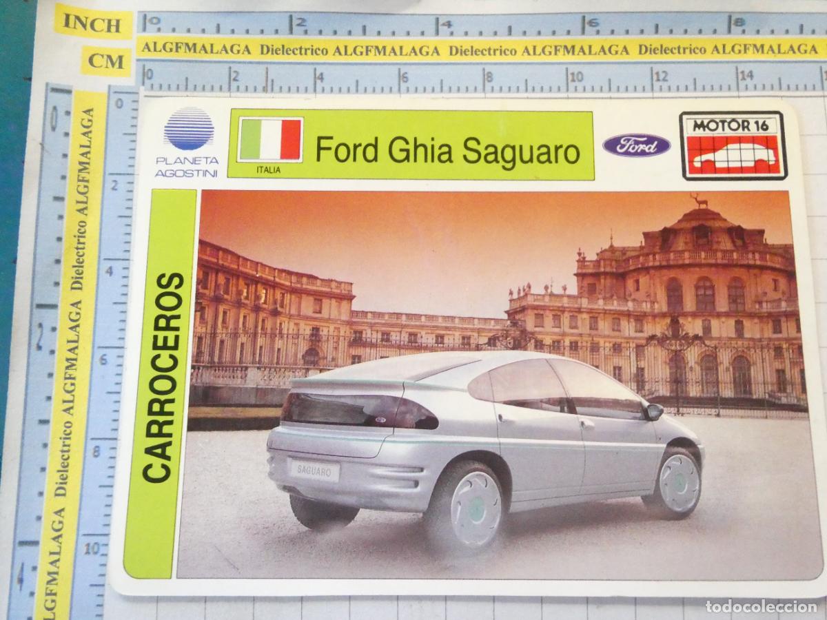Voitures et Motocyclettes: TARJETA FICHA COCHES MOTOS MOTOR16 PLANETA AGOSTINI. ITALIA. FORD GHIA SAGUARO. 445