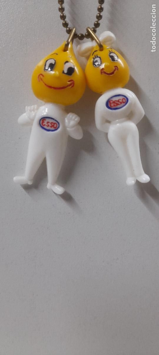 Coches y motocicletas: ANTIGUA Y ORIGINAL PAREJA DE MASCOTAS / LOGOS DE LUBRICANTE ESSO . A&Ntilde;OS 60 / 70