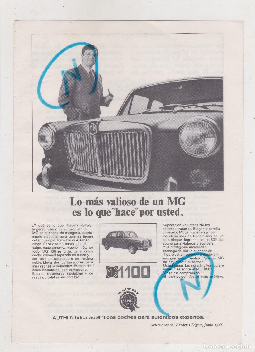Coches y Motocicletas: PUBLICIDAD 1968. ANUNCIO COCHE MG 1100