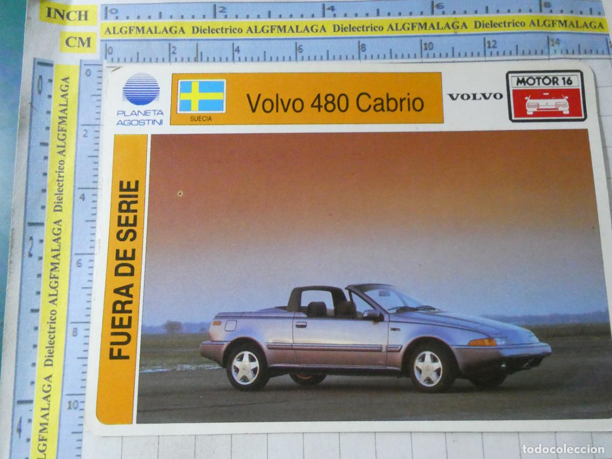Coches y Motocicletas: TARJETA FICHA COCHES MOTOS MOTOR16 PLANETA AGOSTINI. SUECIA VOLVO 480 CABRIO 612