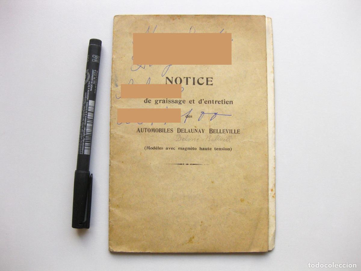 Voitures et Motocyclettes: Folleto de instrucciones de engrase y mantenimiento. Autom&oacute;viles Delaunay Belleville. 1908.