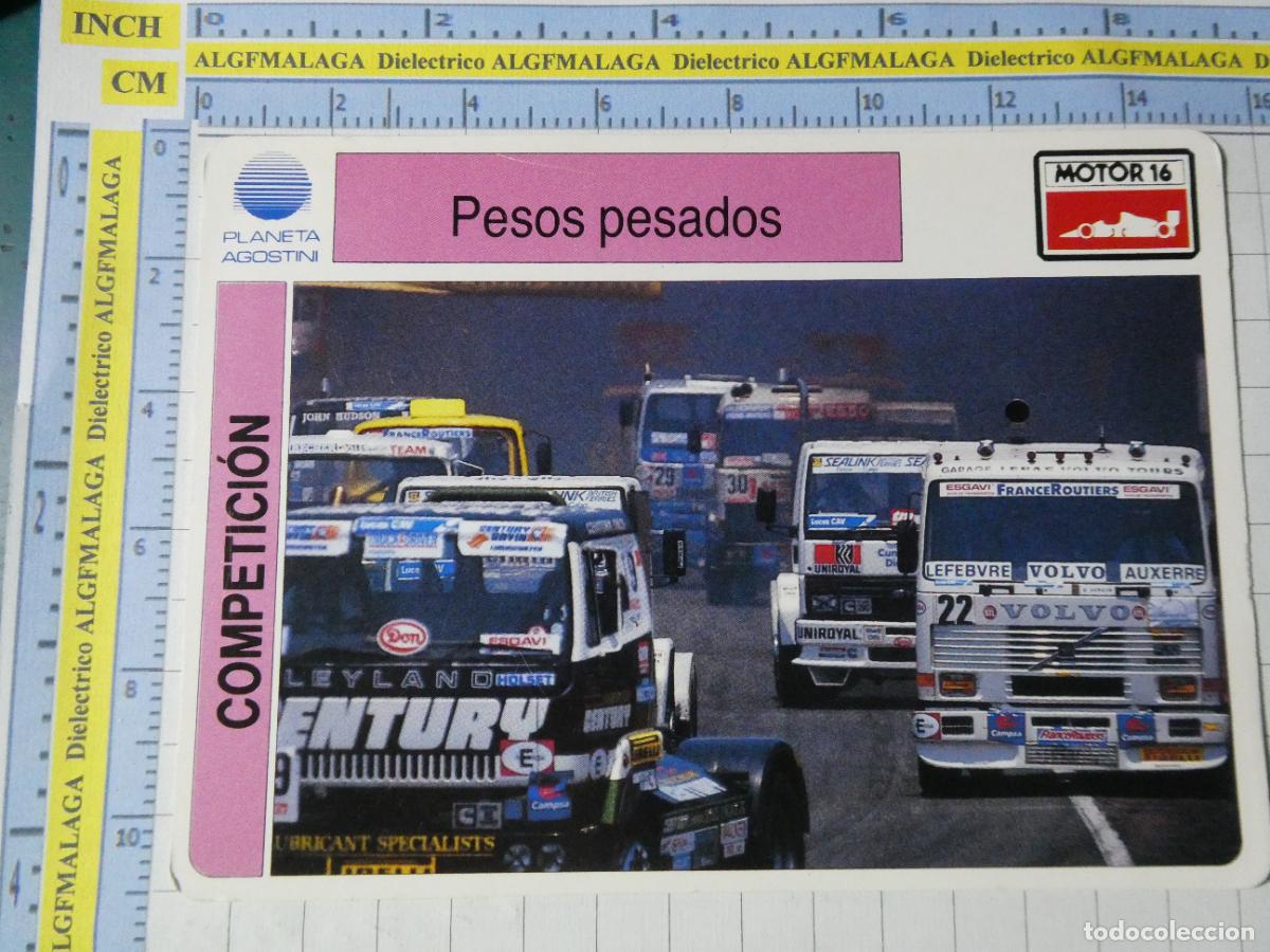 Coches y Motocicletas: TARJETA FICHA COCHES MOTOS MOTOR16 PLANETA AGOSTINI. CARRERAS CAMIONES VOLVO LEYLAND. 765