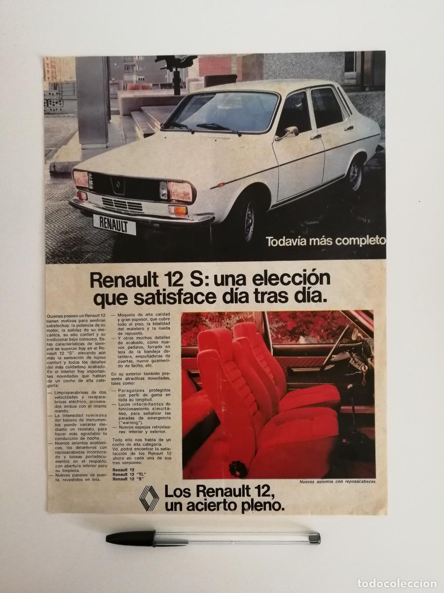 Coches y Motocicletas: ANTIGUO ANUNCIO ENCARTONADO - RENAULT 12 S- COCHE - PUBLICIDAD